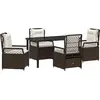 Image de vidaXL Ensemble de jardin 5 pcs brun Poly-Rattan