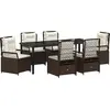 Image de vidaXL Ensemble de jardin 7 pcs brun Poly-Rattan
