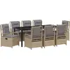 Image de vidaXL Salon de jardin 9 pcs Beige et gris clair Poly-Rattan