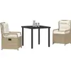 Image de vidaXL Ensemble de salle à manger de jardin 3 pièces Beige et blanc crème Polyrotin
