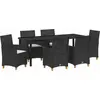Image de vidaXL Ensemble de jardin 7 pcs noir Poly-Rattan