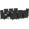 Image de vidaXL Ensemble de jardin 9 pcs noir Poly-Rattan