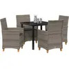 Image de vidaXL Ensemble de jardin 5 pcs Gris Poly-Rotin