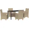 Image de vidaXL Ensemble de jardin pour 5 personnes, beige, en résine tressée