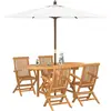 Image de vidaXL Ensemble de jardin 5 pcs brun bois massif teck
