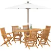 Image de vidaXL Ensemble de jardin 7 pcs brun bois massif teck