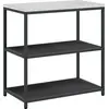 Image de vidaXL Meuble de rangement de cuisine avec étagère, noir, 90 x 50 x 92 cm, acier