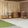 Image de vidaXL Meuble de rangement de cuisine avec étagère, aspect rouillé, 90 x 50 x 92 cm, acier