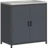 Image de vidaXL Meuble de rangement de cuisine avec étagère, anthracite, 90 x 50 x 92 cm, acier