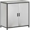 Image de vidaXL Meuble de rangement de cuisine avec étagère, argent, 90 x 50 x 92 cm, acier