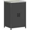 Image de vidaXL Rangement de cuisine avec étagère Noir 60 x 50 x 92 cm Acier