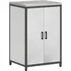 Image de vidaXL Armoire de rangement pour cuisine HATTEM, argent, 60 x 50 x 92 cm, acier