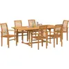 Image de vidaXL Ensemble de jardin 7 pcs brun bois massif teck