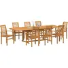 Image de vidaXL Salon de jardin 9 pcs brun bois massif teck