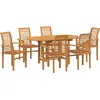 Image de vidaXL Ensemble de jardin 7 pcs brun bois massif teck