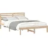 Image de vidaXL Cadre de lit avec tête de lit Marron 140 x 210 cm Pin massif