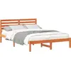 Image de vidaXL Cadre de lit brun cireux 140 x 210 cm Pin massif