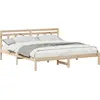 Image de vidaXL Cadre de lit Marron 200 x 200 cm Pin massif