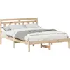 Image de vidaXL Cadre de lit Marron 140 x 190 cm Pin massif