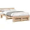 Image de vidaXL Cadre de lit avec tête de lit Marron 140 x 190 cm Pin massif