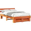 Image de vidaXL Cadre de lit brun cireux 120 x 190 cm Pin massif