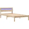 Image de vidaXL Cadre de lit avec tête de lit Marron 90 x 190 cm Pin massif