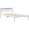 Image de vidaXL Cadre de lit avec tête de lit Blanc 75 x 190 cm Pin massif