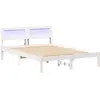 Image de vidaXL Cadre de lit avec tête de lit blanc 140 x 190 cm pin massif