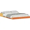 Image de vidaXL Cadre de lit brun cireux 140 x 190 cm Pin massif