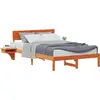 Image de vidaXL Cadre de lit brun cireux 120 x 190 cm Pin massif