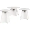 Image de Table Basse 3 Pcs Blanc 49 X 49 X 30 Cm Bois de pin massif Lumarko !