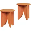 Image de Table basse 2 Pcs cirée marron 41.5 X 41.5 X 44 Cm Lumarko