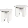 Image de Table Basse 2 Pcs Blanc 39.5 X 39.5 X 30 Cm Lumarko