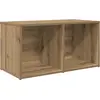 Image de vidaXL Meuble TV mural Marron 72 x 35 x 37 cm Matériau dérivé du bois