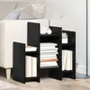 Image de vidaXL Meuble d'appoint noir aspect chêne 60 x 26 x 60 cm