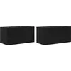 Image de Ensemble de meubles TV vidaXL, 2 pièces, noir, 60 x 30 x 30 cm, aggloméré