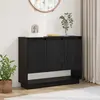 Image de vidaXL Sideboard noir imitation chêne 97 x 29 x 75 cm Matériau dérivé du bois