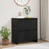 Image de vidaXL Sideboard noir imitation chêne 70 x 41 x 75 cm Bois composite