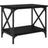 Image de vidaXL Table d'appoint noire aspect chêne 55 x 38 x 45 cm