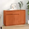 Image de vidaXL Buffet brun ciré 110 x 34 x 75 cm Bois de pin massif