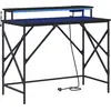 Image de Bureau vidaXL avec étagère, noir aspect chêne, 100 x 50 x 86,5 cm