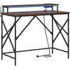 Image de Bureau VidaXL avec étagère, aspect chêne brun, 100 x 50 x 86,5 cm