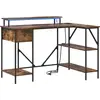 Image de Bureau vidaXL en chêne fumé 120 x 79 x 86,5 cm, aggloméré