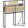 Image de Tête de lit vidaXL avec rangements, en bois d'ingénierie chêne Sonoma