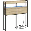 Image de Tête de lit avec rangement vidaXL en bois d'ingénierie chêne Sonoma