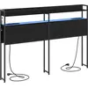 Image de vidaXL Tête de lit de rangement Noir Aspect chêne Matériau dérivé du bois