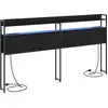 Image de vidaXL Tête de lit de rangement Noir Aspect chêne Matériau dérivé du bois