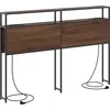 Image de vidaXL Tête de lit avec espace de rangement, finition bois imitation chêne, matériau composite