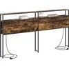 Image de Tête de lit vidaXL avec rangement, en bois d'ingénierie teinté chêne fumé