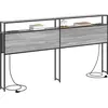 Image de vidaXL - Tête de lit avec espace de rangement, finition Sonoma gris, matériau composite bois